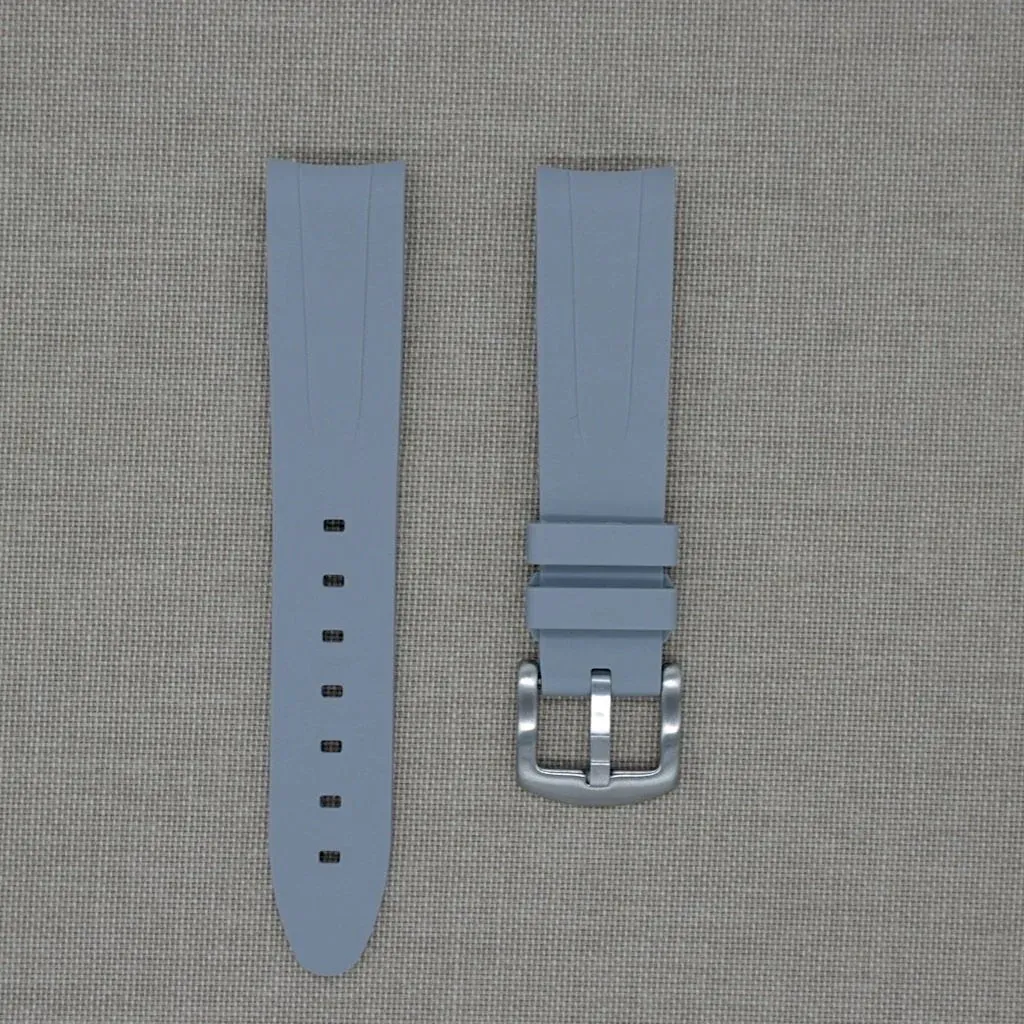 Tempomat - 21mm Curved Ended Grey Rubber Strap