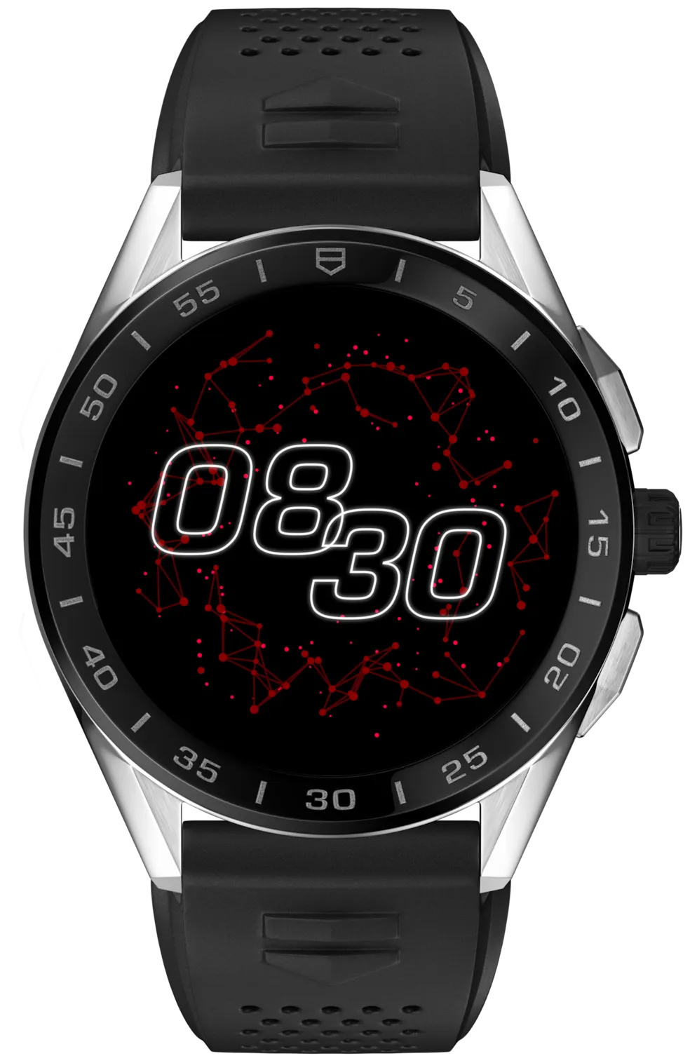 TH Watch Connected 45 Steel Black Rubber D