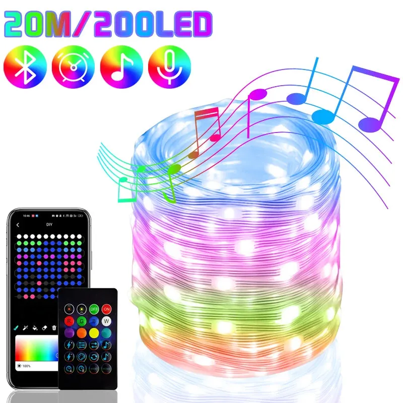 TheWellBeing Christmas Tree RGB Lights Smart Bluetooth Control