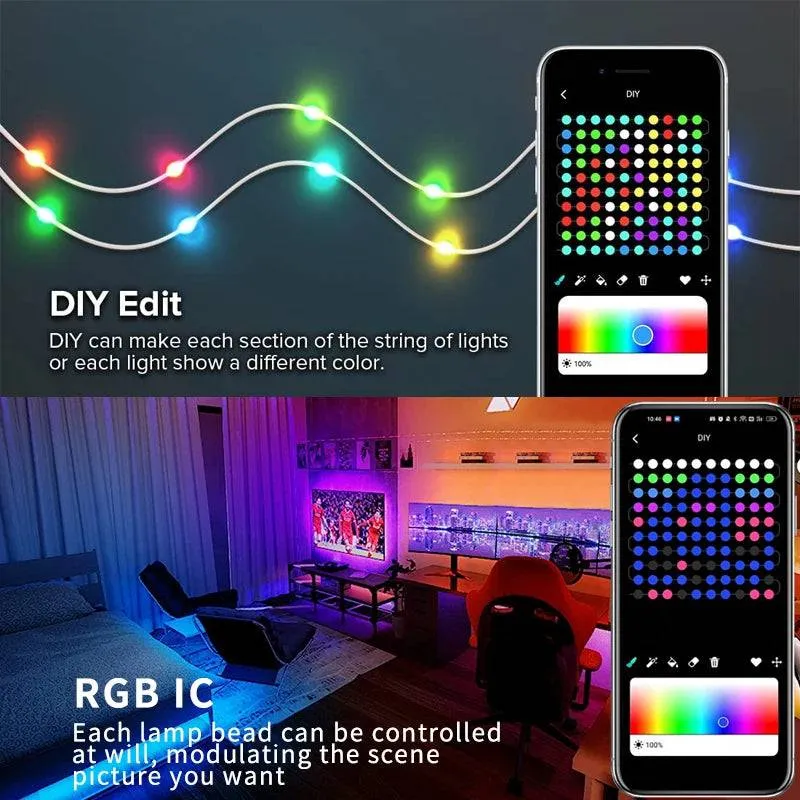 TheWellBeing Christmas Tree RGB Lights Smart Bluetooth Control