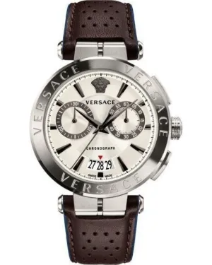Versace Aion Chronograph Leather Strap Men's Watch VBR010017