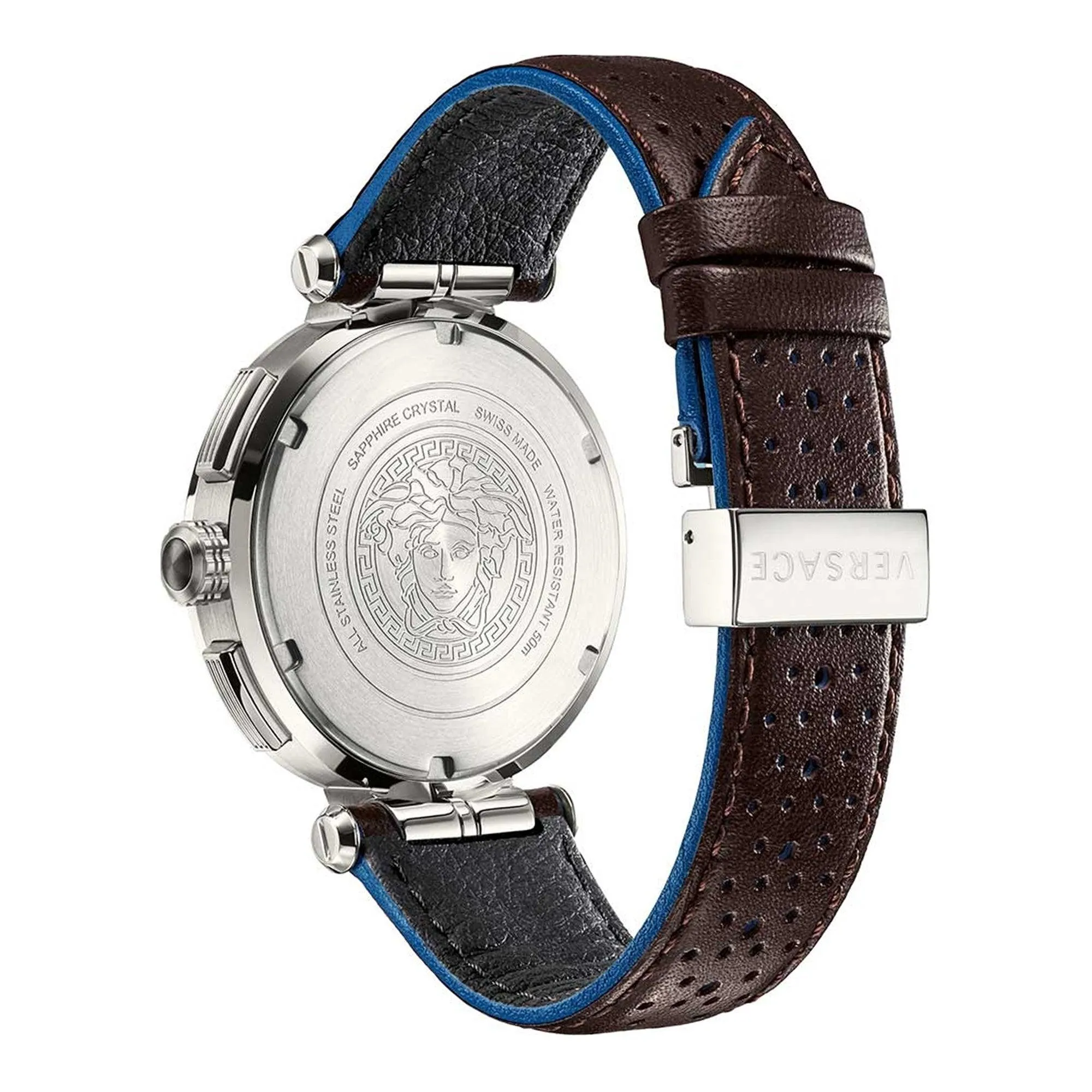 Versace Aion Chronograph Leather Strap Men's Watch VBR010017