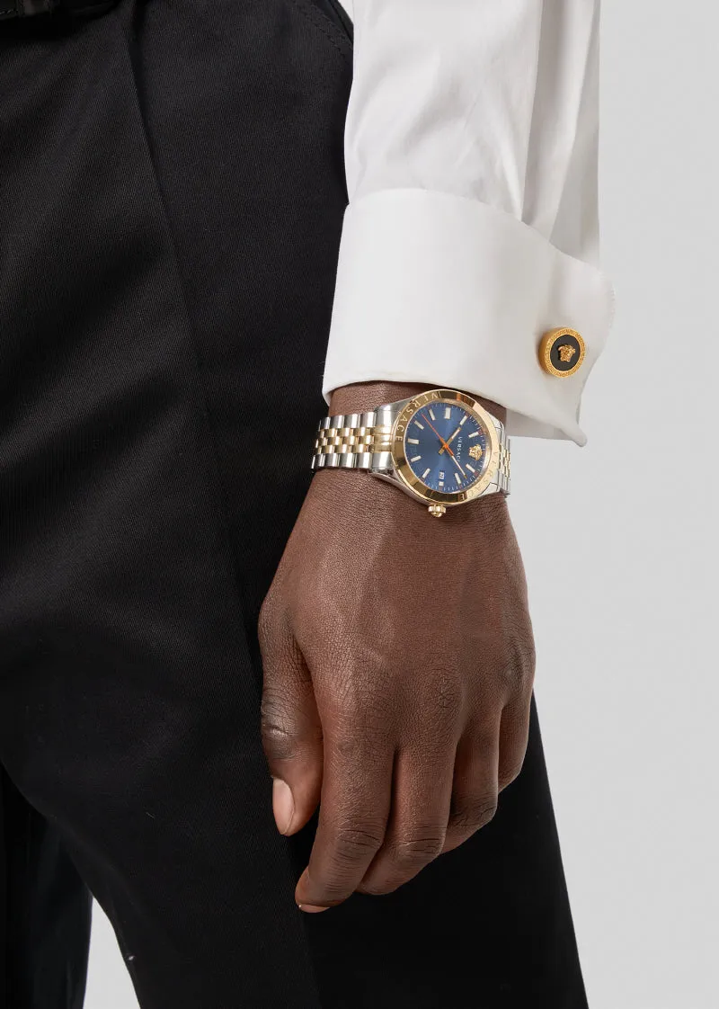 Versace Hellenyium Two-Tone Blue Dial Men's Watch VEVK00520