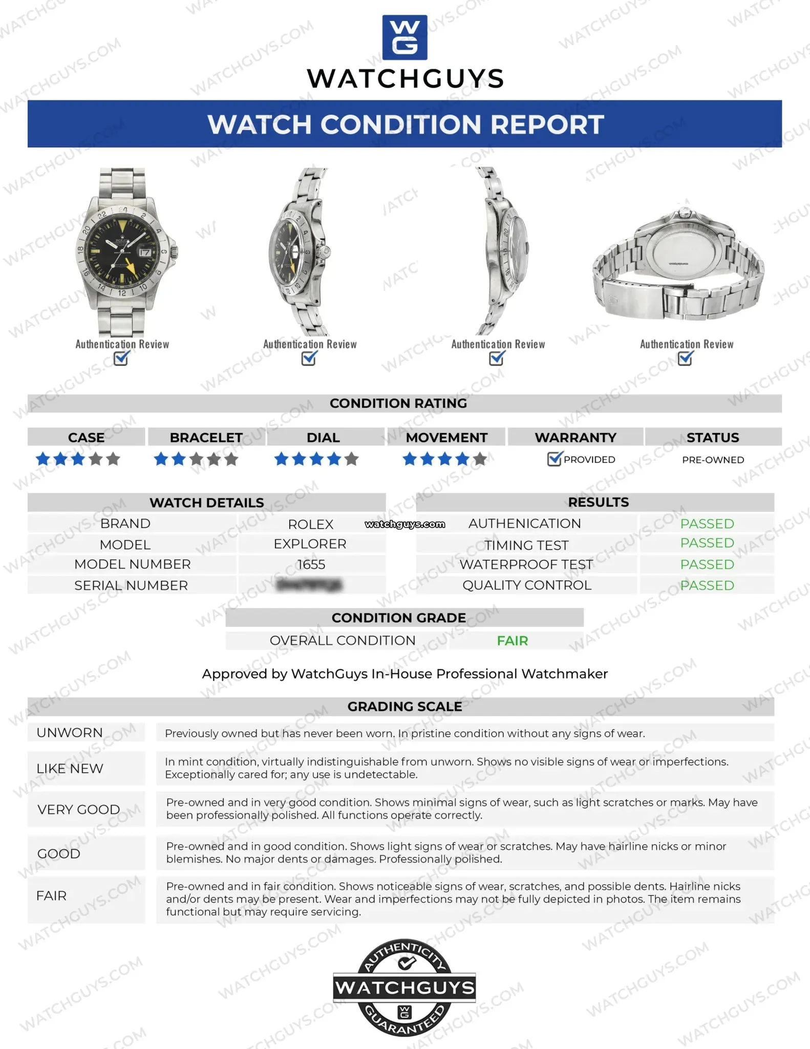 Vintage Rolex Explorer 1655 Steve McQueen
