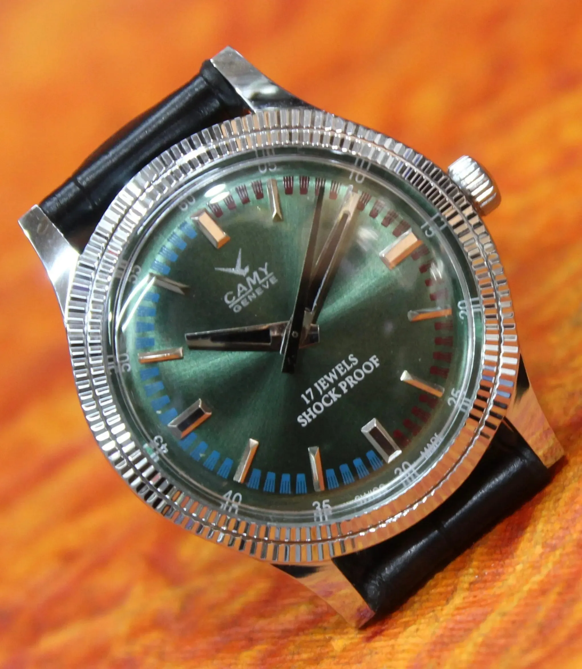 Vintage Wristwatch Camy Geneva 17 Jewels FHF ST96 Mechanical Hand Winding Swiss Made
