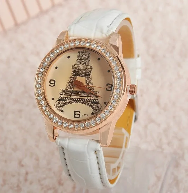 Women Girl's Eiffel Tower Analog Quartz Wrist Watch Watches