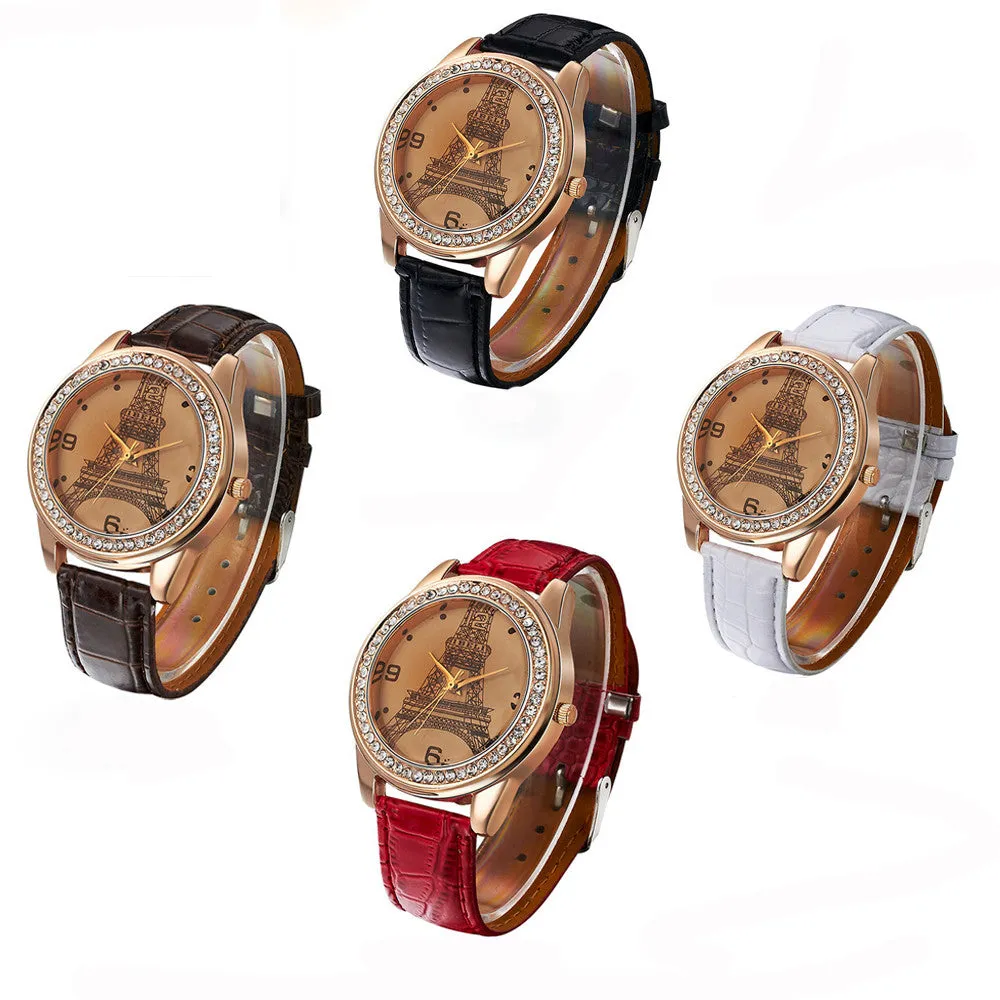 Women Girl's Eiffel Tower Analog Quartz Wrist Watch Watches