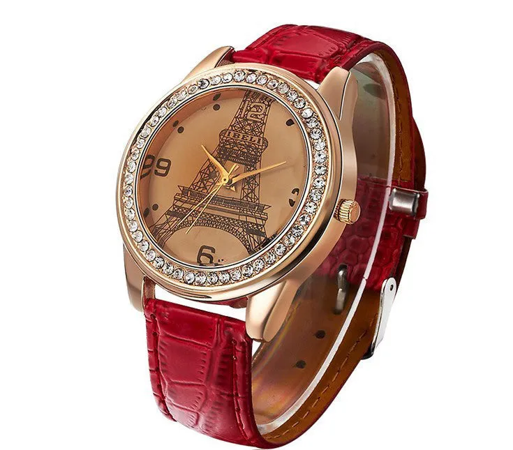 Women Girl's Eiffel Tower Analog Quartz Wrist Watch Watches