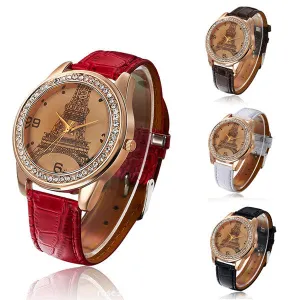 Women Girl's Eiffel Tower Analog Quartz Wrist Watch Watches