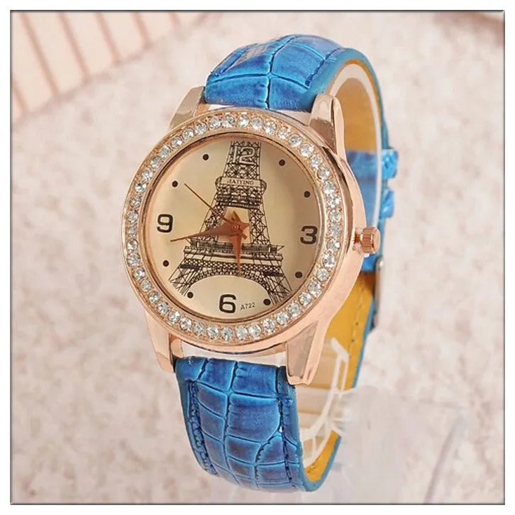 Women Girl's Eiffel Tower Analog Quartz Wrist Watch Watches