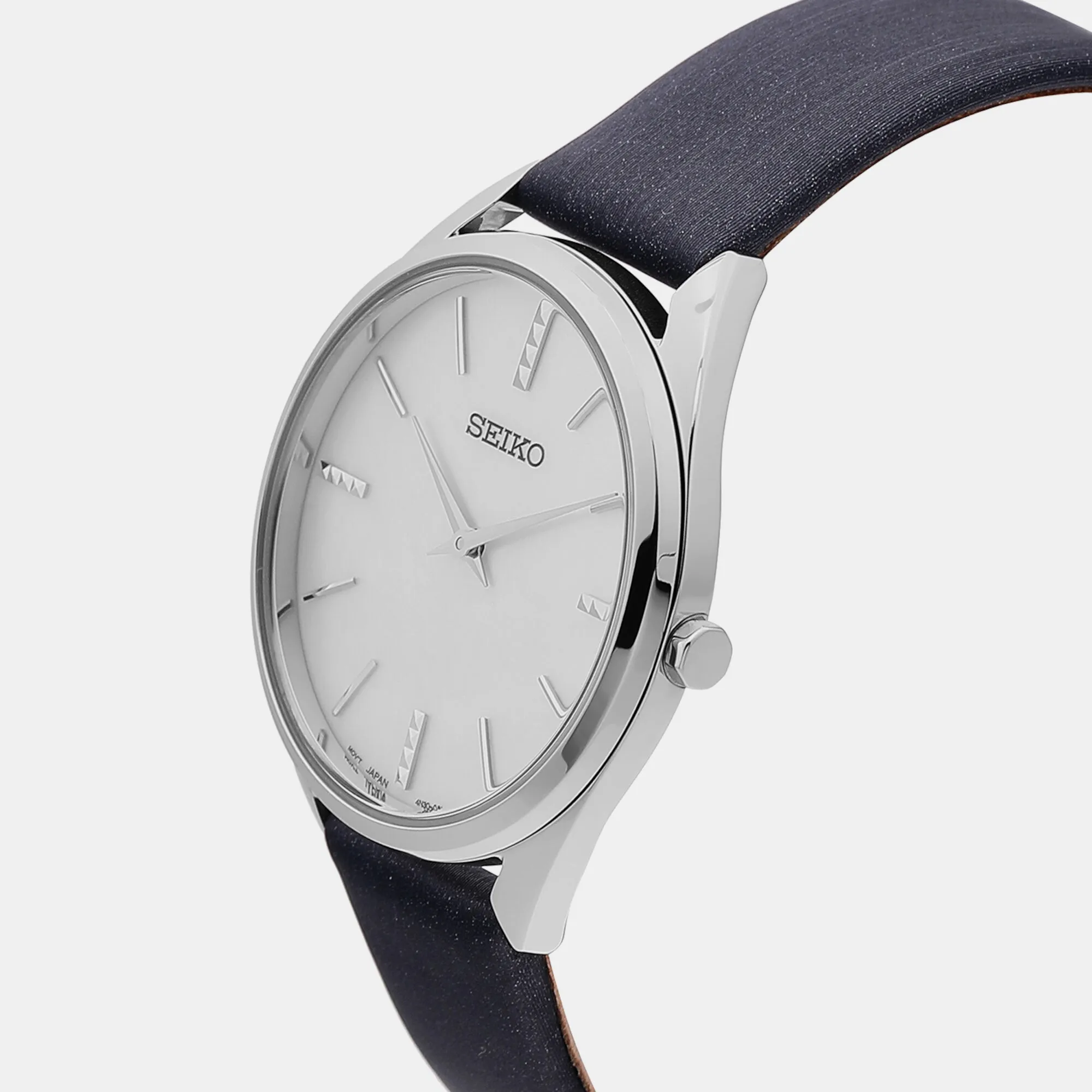 Women's Silver Analog Leather Watch SWR079P1