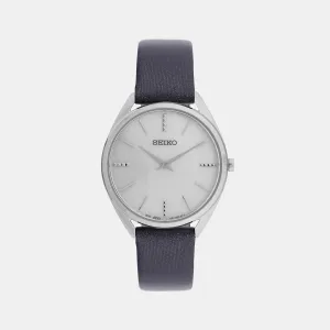 Women's Silver Analog Leather Watch SWR079P1