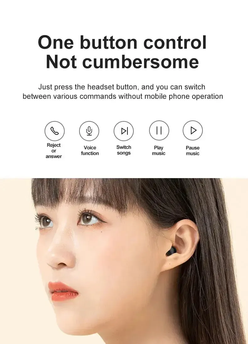 Xiaomi X21S TWS Mini Bluetooth Headphones Ture Wireless Earbuds Invisible TWS Handfree Small Earbuds Sport Earbud Built-in Mic